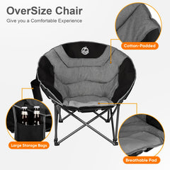 Northroad XXL camping moon chair padded-seat delivers comfortable seating at camp.
