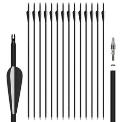 NorthSpoor carbon arrows 30 inch 14 pcs laid out for target practice with precision and durability.
