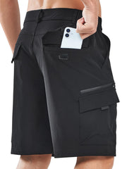 NORTHYARD cargo shorts showing zip security pocket for safe item access