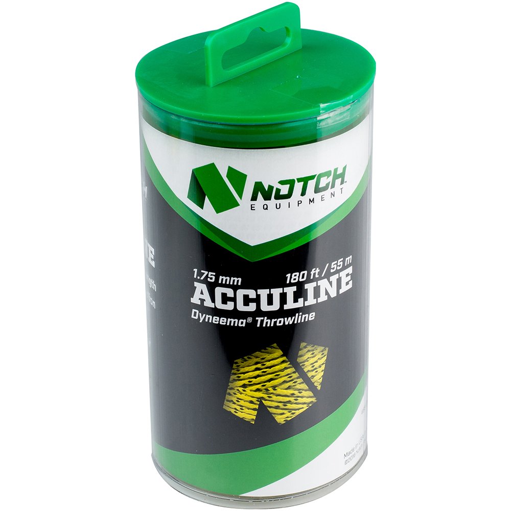 Notch Acculine throwline in yellow, showing high visibility and wear resistance for reliable use.