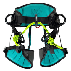 Notch Catalyst harness back panel with ventilation improves comfort during climbs.