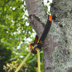 Notch friction saver showing fray-resistant webbing for durability