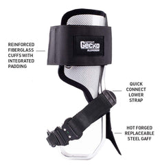 Notch Gecko Aluminum 2.0 climbers on a pole demonstrate reliable traction.