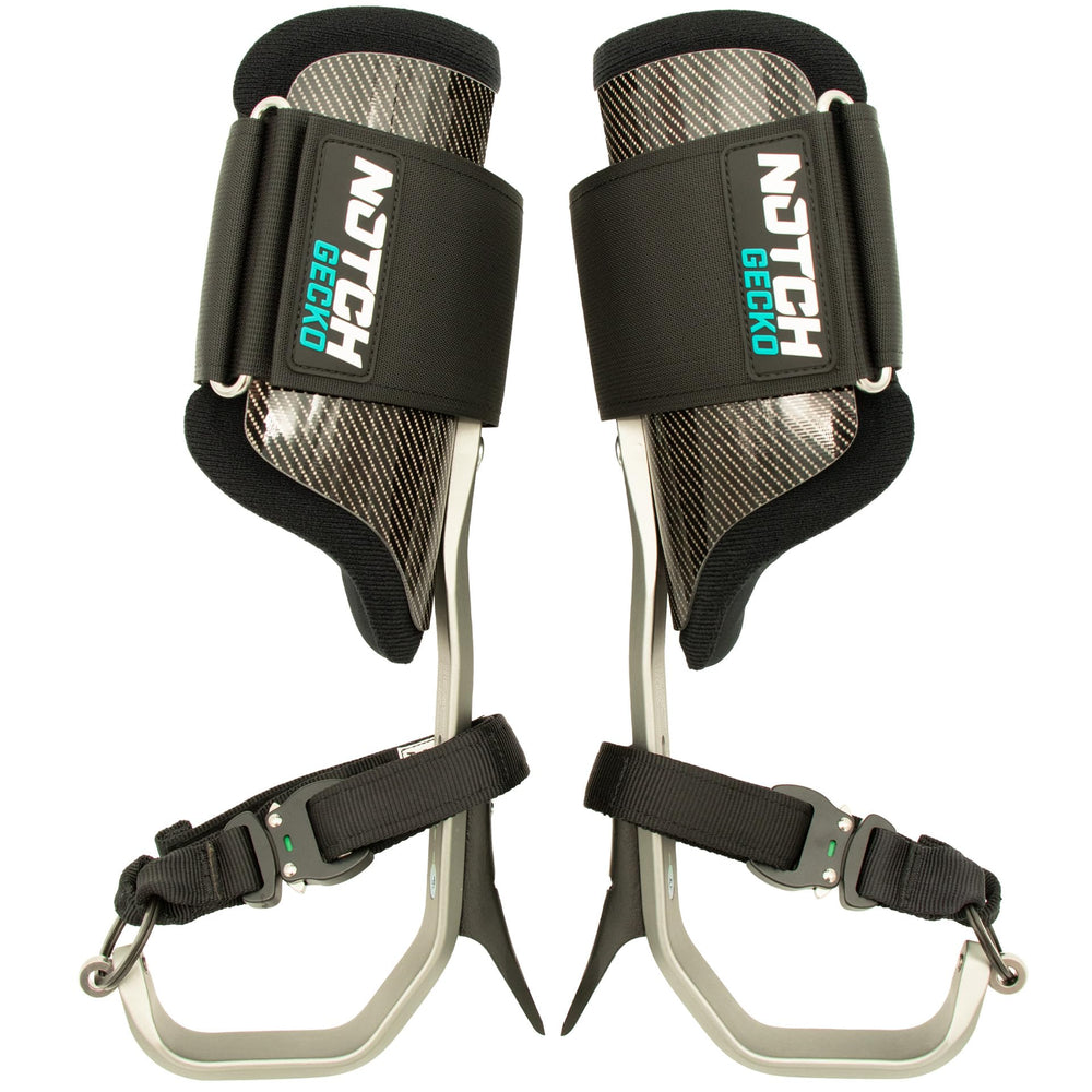 Notch Gecko aluminum tree gaffs offer lightweight, secure climbing performance