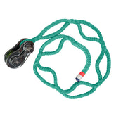 Notch rigging block with ultra sling showing knotless anchoring in action.