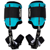 Notch Steel Climbers with ergonomic pole gaffs and 20 cuff points for natural foot angle.