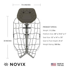 NOVIX Echo adjustable seat angle for uneven trees