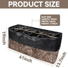 Nowaca decoy bag interior showing 12-slot organization for quick access.