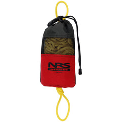 NRS Compact Rescue Throw Rope in red, high-visibility rope for swiftwater rescues and quick throws.