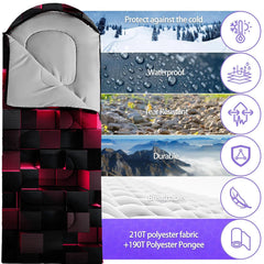 Nttopship sleeping bag double-sided zipper for versatile ventilation