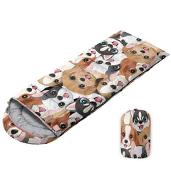 Nttopship sleeping bag front view demonstrates roomy fit and vibrant color for all seasons.