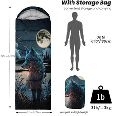Nttopship sleeping bag open fully for roomy comfort