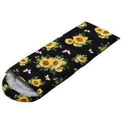 Nttopship Sunflower Black sleeping bag packed demonstrates ultra-compact carry for backpacking.
