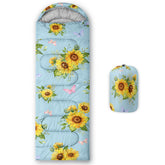 Nttopship Sunflower Blue sleeping bag front view shows all-season warmth.
