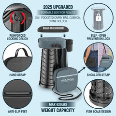 NUMANU 3IN1 cushioned carry bag with storage for convenient transport.