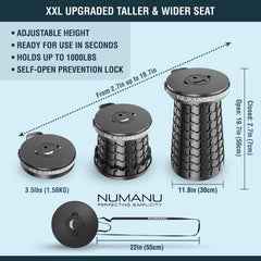 NUMANU XXL collapsible stool extended height for versatile seating