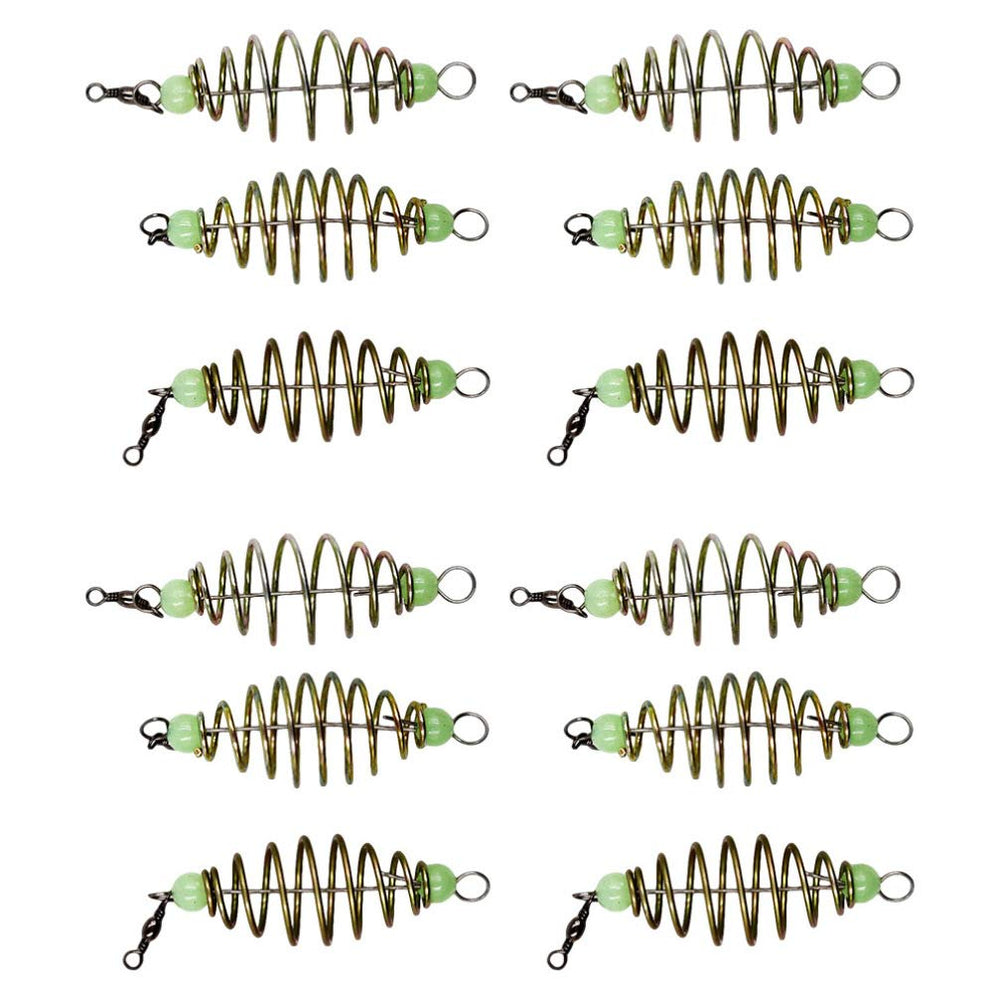 NUOBESTY spring bait cage in olive shape for precise bait placement in freshwater