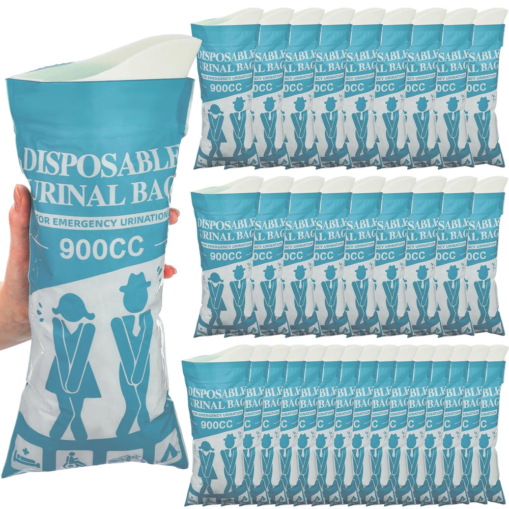 Nuogo 50pcs disposable urinal bags front pack for bulk travel and emergency use.