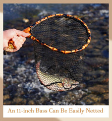 9.5 inch hoop, 9 inch depth, and 5 inch handle of the net