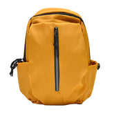 Nupouch lightweight yellow sling bag front view highlights compact design for everyday carry.