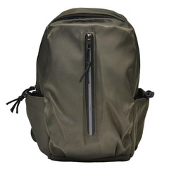 Nupouch olive sling bag front view shows compact size and spacious interior.