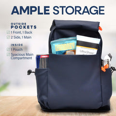 Nupouch Venture sling bag side pockets holding a water bottle securely