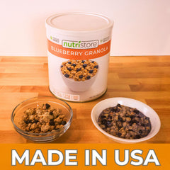 Nutristore blueberry granola ready-in-10-minutes with water