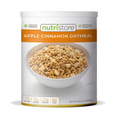 Nutristore freeze-dried apple cinnamon oatmeal can for long storage and easy prep.