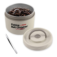 Top view of NVAAV Insulated Live Bait Container showing sleek stainless steel interior