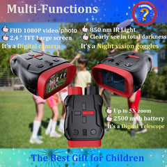 Nvgfelis kids camera night vision on child usage guiding adventures with quick one-click operation