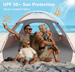 NXONE Beach Tent extended floor mat offers extra space for lounging and changing privacy.