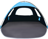 NXONE beach tent extended floor image shows extra space for family activities