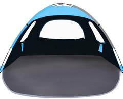 NXONE beach tent extended floor image shows extra space for family activities