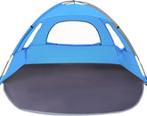 NXONE Beach Tent Sky Blue fully assembled for shaded beach sessions