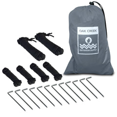 Oak Creek Advanced Hammock Rain Fly 110x70x62 dimensions illustrate ample coverage for gear.