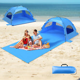 OAOA innovation beach tent with extended mat 82x114 inches for roomy outdoor relaxation.