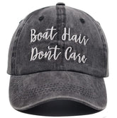Front view of OASCUVER Boat Hair Don't Care Hat with embroidered logo