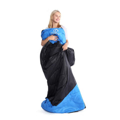 oaskys camping sleeping bag half-circle hood with drawstring traps warmth