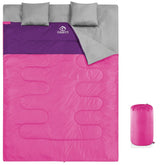 oaskys double sleeping bag queen size unfolded for all-season camping comfort