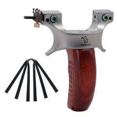 Obert hunting slingshot with stainless steel frame and wooden handle for durability