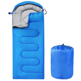 OBTANIM sleeping bag blue exterior shows portable camping warmth.