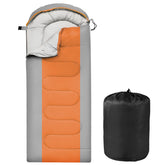 OBTANIM sleeping bag grey-orange exterior highlighting rugged waterproof shell for all-season outdoor use.