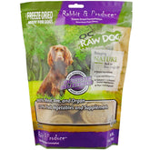 OC Raw Dog freeze-dried rabbit sliders 14oz, close-up of bite-sized pieces for training and tasty rewards.