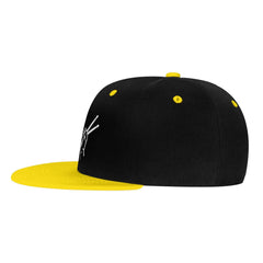 OCALL Drumsticks Drummer flat bill hat yellow back view shows adjustable fit