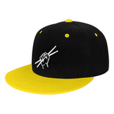 OCALL Drumsticks Drummer flat bill hat yellow front view for casual street style