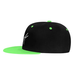 OCALL Drumsticks Drummer Snapback Hat green back view showing strap
