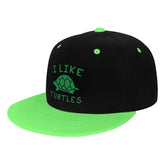 OCALL I Like Turtles flat-brim hat front view for stylish everyday wear.