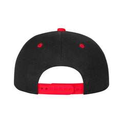 OCALL I Like Turtles red flat bill closeup showing sturdy brim and stitching.