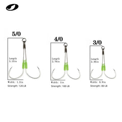 Slow/Fast Fall Octopus jig wire hooks by Ocean Cat