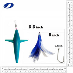 Ocean Cat lead head feather teaser 4-7in for offshore big fish targeting
